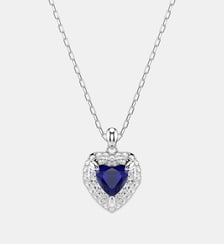 Pendentif One, Taille cœur, Pavé, Cœur, Métal rhodié Swarovski