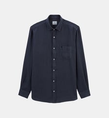 Chemise manches longues unie en lin Serge Blanco