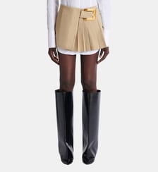 Jupe courte en gabardine avec détail ceinture Balmain