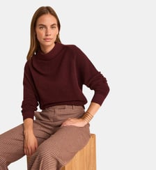 Pull Bordeaux À Manches Longues En Laine Mélangée Annette Maison 123