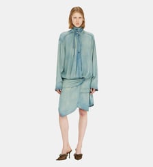 Robe chemise en denim oversized drapée Diesel