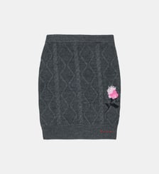 Jupe en maille torsadée avec broderie Marni