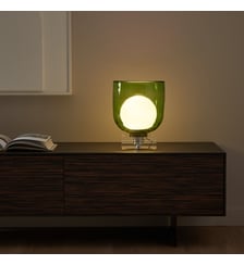 Lampe acrylique et verre coloré AM.PM