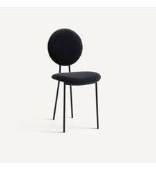 Chaise médaillon en métal acier et velours AM.PM