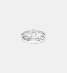 Bague 3 anneaux Mini Addict en Argent avec diamant blanc La Garçonne Diamant
