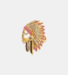 Bague avec cabochon central et strass TAO Hipanema