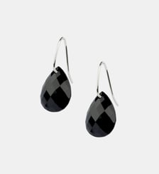 Boucles d'oreilles, onyx, or blanc Morganne Bello