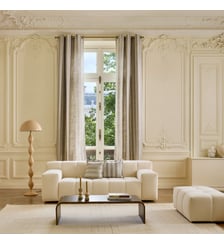 Rideau À Oeillets Dorés Tamisant Jacquard de rayures Madura