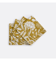 Lot de 4 serviettes de table en coton lavé, imprimé fleurs La Redoute Interieurs