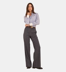 Pantalon De Tailleur Taille Haute Motif Prince De Galles Layla Maison 123