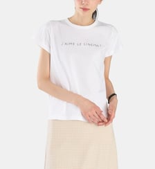 T-shirt brando en jersey de coton sérigraphie "j'aime le cinema" Agnès b.