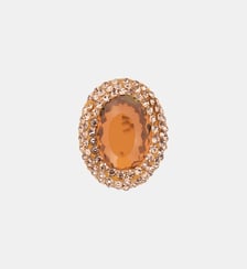 Bague ovale avec cabochon central et strass CILAOS Hipanema