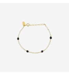 Bracelet indie amante hematite light gold/onyx Caroline Najman