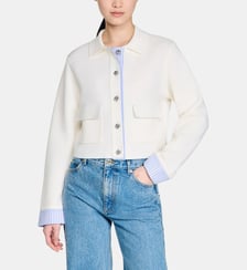 Cardigan en laine à col polo Sandro