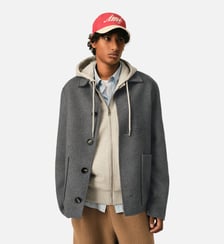 Blouson boule boutonné en laine et cachemire AMI Paris