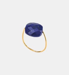 Bague or jaune coussin lapis lazuli Morganne Bello