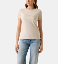 T-shirt signature en coton Guess