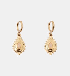 Boucles d'oreilles pendentif acier inoxydable doré et rose Balaboosté