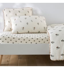 Drap-housse enfant, en gaze de coton, bonnet 30 cm La Redoute Interieurs