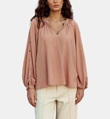 Blouse manches longues col v  uni BONNIE La Petite Etoile