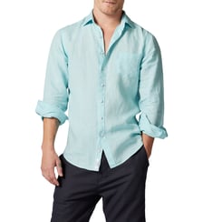 Chemise unie slim en lin manches longues Coromandel unisexe Rodd & Gunn