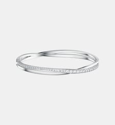 Bracelet-jonc Hyperbola, Métal rhodié Swarovski