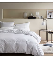 Housse de couette en satin de coton lavé, NUIT SATINÉE Blanc Cerise