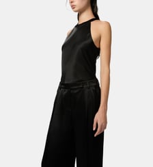 Top avec nœud en satin et crêpe georgette Pinko