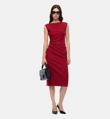 Robe fourreau mi-longue ceinturée Pinko