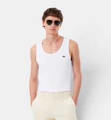 Débardeur slim fit coton côtelé Lacoste