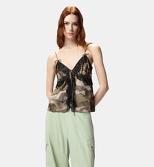 Top camouflage à dentelle Pinko