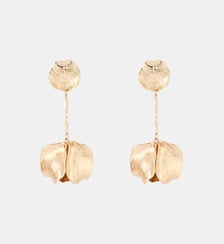 Boucles d'oreilles pendantes feuilles dorées Balaboosté