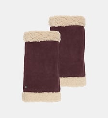 Mitaines en cuir de chèvre velours, doublés imitation fourrure Isotoner