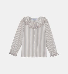 Blouse -  moyen rayures col volanté Tartine Et Chocolat