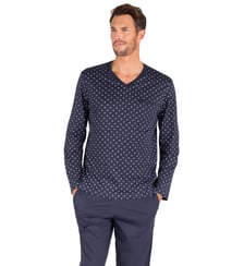 Pyjama long col V, MERCERISE Eminence