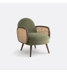 Fauteuil velours et cannage La Redoute Interieurs