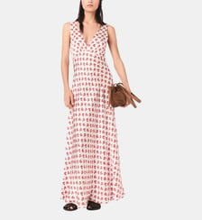 Robe imprimée en soie Maje