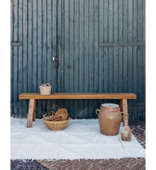 Banc brutaliste en bois Antoine N°146- Produit chiné Debongout