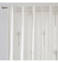 Rideau motif palmiers bouclette, en coton La Redoute Interieurs