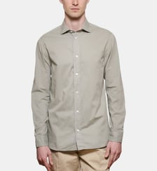 Chemise vert amande en voile de coton coupe droite Atelier Privé
