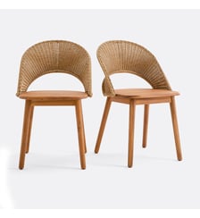 Lot de 2 chaises de jardin en acacia massif La Redoute Interieurs