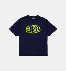 T-shirt à col rond avec logo Diesel Kids