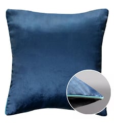 Housse de coussin polyester antitache 300 g/m² uni gris Velours uni titane-givre Garnier Thiebaut