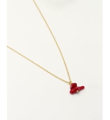 Collier New Cléa médaillon corail en or fin Nilaï