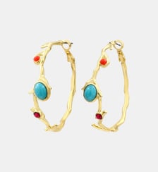 Boucles d'oreilles créoles Océane  doré à l'or fin - Oceane Satellite
