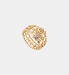 Bague ajourée araignée et cristaux Les Néréides