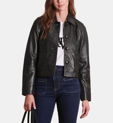 Blouson court en cuir La Fée Maraboutée