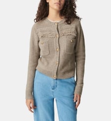 Cardigan tricot détails franges boutons Ikks