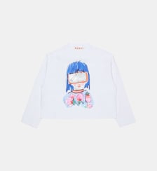 T-shirt à manches longues avec imprimé Marni