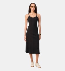 Robe longue à bretelles longue coton côtelé Lacoste
